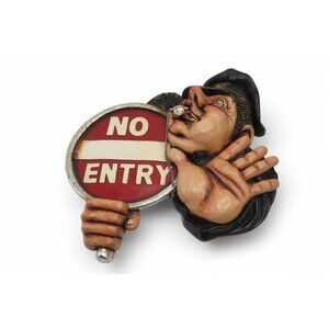No Entry Policeman Humor 3D Wall Decor Vintage 19 x 18"